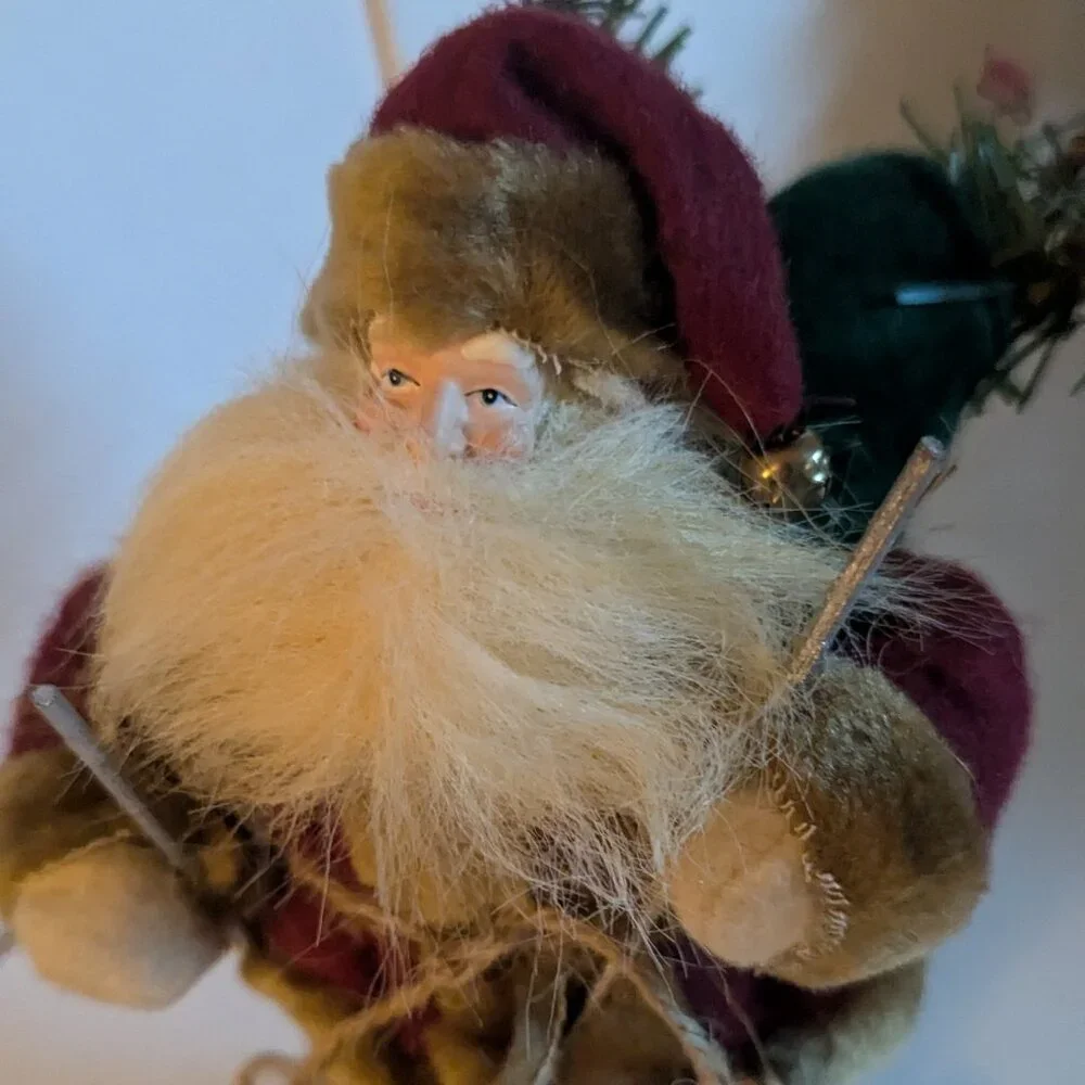 Vintage Skiing Santa Claus Kurt S Adler Farmhouse Christmas Holiday Home Decor